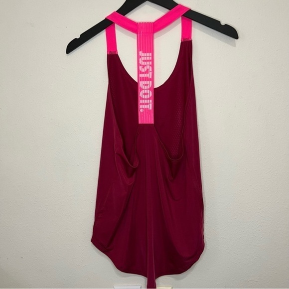 Nike Dry Fit Tank Hot Pink Maroon Work Out Gym Athlete HIIT Light Top - Picture 4 of 6